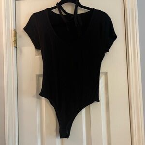 Love by Chesley, Black Short Sleeve Ribbed Bodysuit